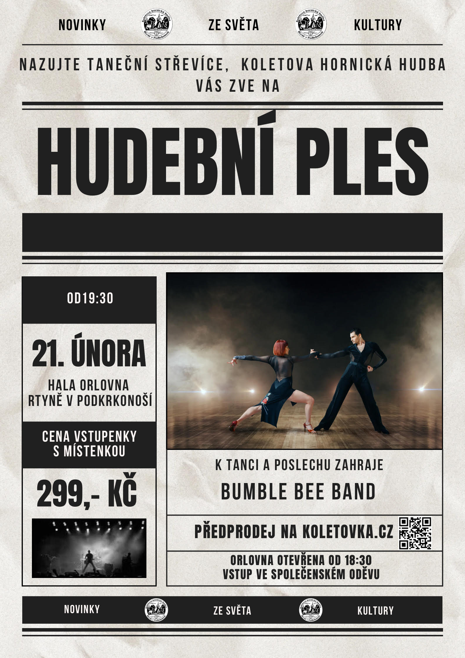 Plakát Hudební ples 2026